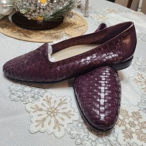 Woven Purple Trotters Leather Loafers